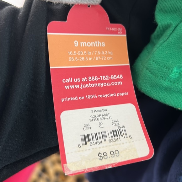 Team Santa carters size 9 months cargo pants with long sleeve t shirt new w/ tag - Picture 3 of 3